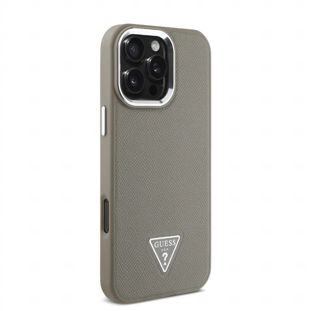 Guess Magsafe “Triangle Logo” Grained PU Case Θήκη προστασίας από δερματίνη – iPhone 16 Pro Καφέ – GUHMP16LPGTSPSW – εικόνα 2