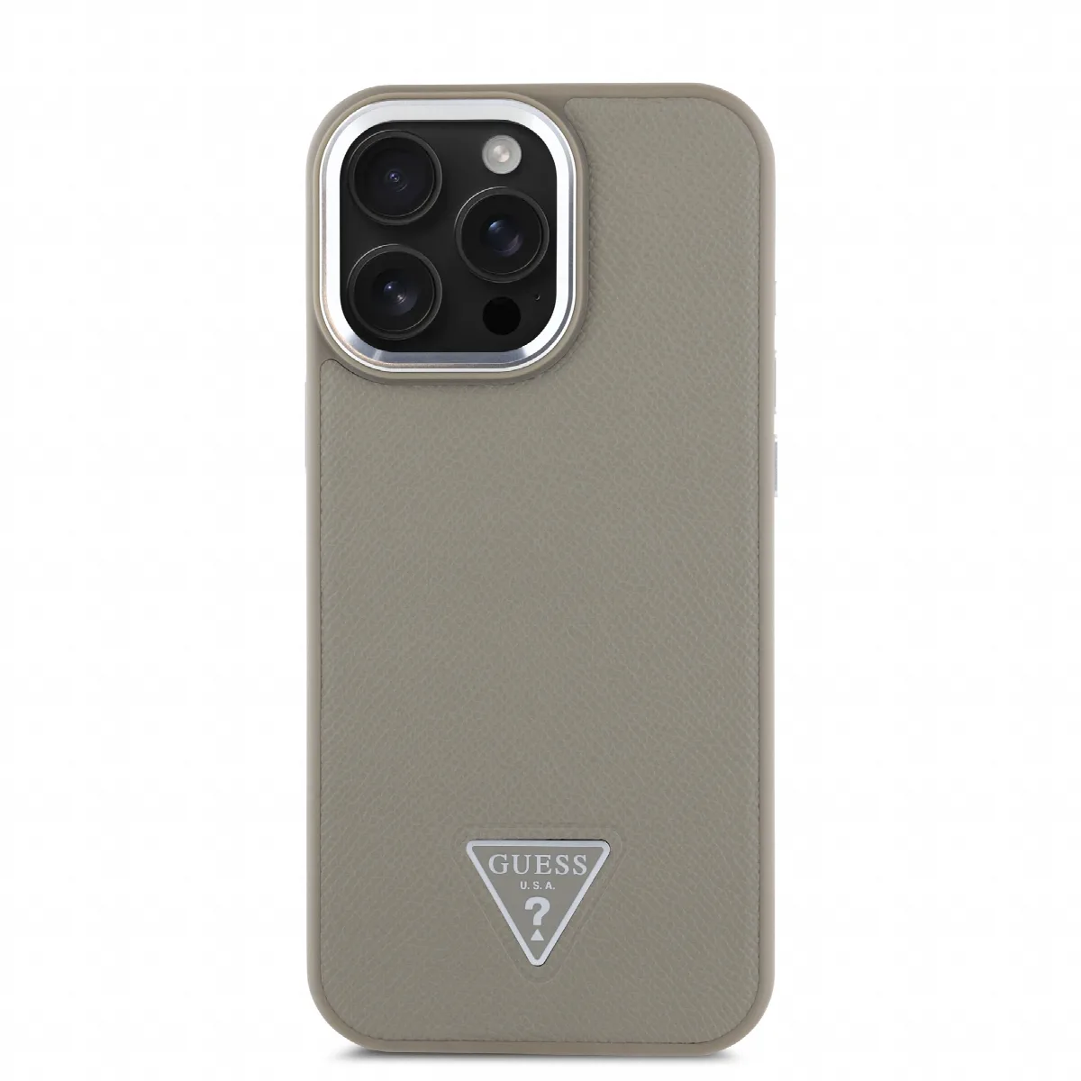 Guess Magsafe “Triangle Logo” Grained PU Case Θήκη προστασίας από δερματίνη – iPhone 16 Pro Καφέ – GUHMP16LPGTSPSW – εικόνα 4