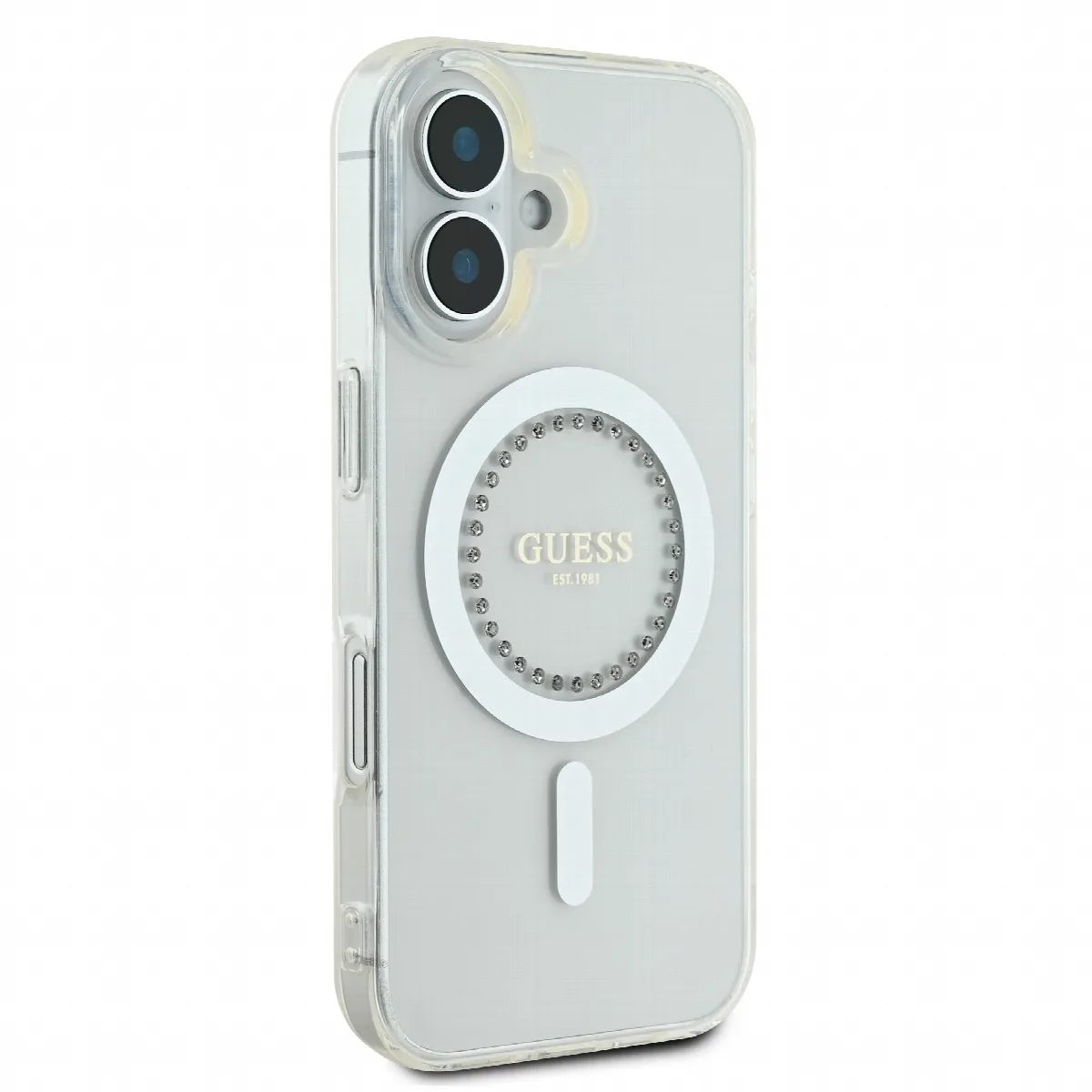 Guess Magsafe “Rhinestones” Hard Case Θήκη προστασίας από σκληρό πλαστικό – iPhone 16 Λευκό – GUHMP16SPFTDTEH – εικόνα 2