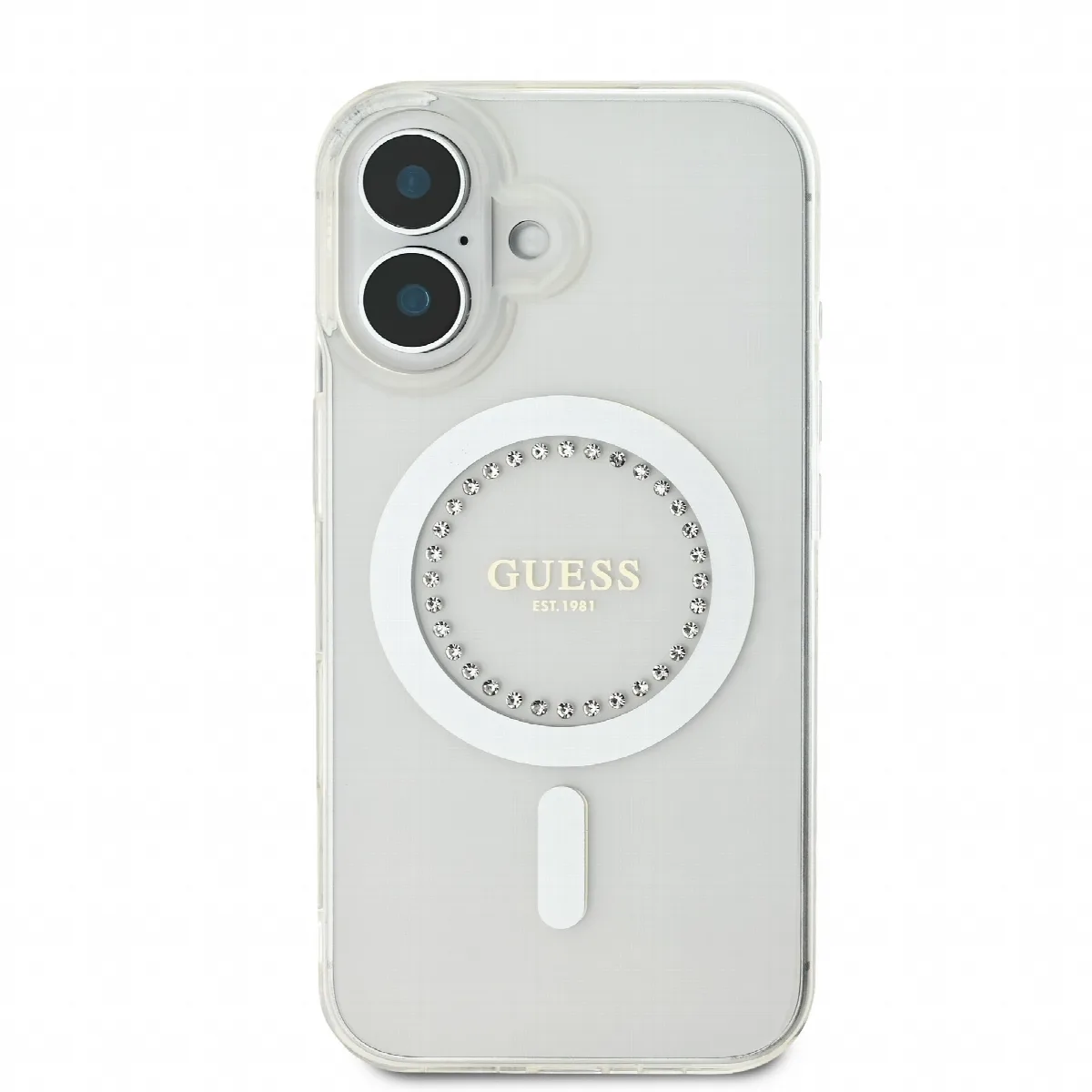 Guess Magsafe “Rhinestones” Hard Case Θήκη προστασίας από σκληρό πλαστικό – iPhone 16 Λευκό – GUHMP16SPFTDTEH – εικόνα 4