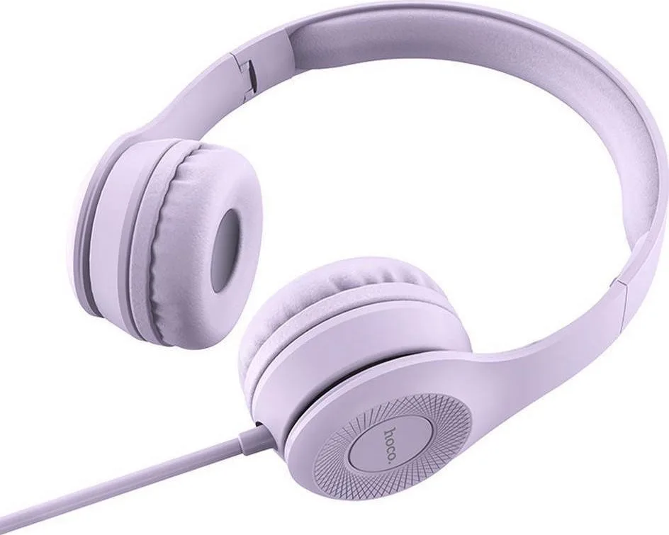 Hoco W21 Graceful Charm Ενσύρματα Ακουστικά On Ear - Μωβ – εικόνα 2