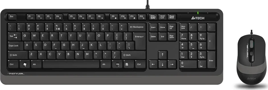 Ενσύρματο σετ πληκτρολόγιο/ποντίκι A4TECH F1010 Fstyler series EN/GR - Μαύρο