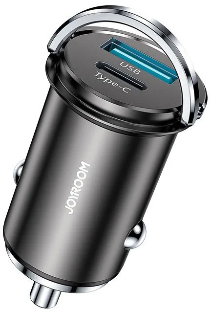Joyroom Φορτιστής Αυτοκινήτου με USB και Type-C - Γκρι