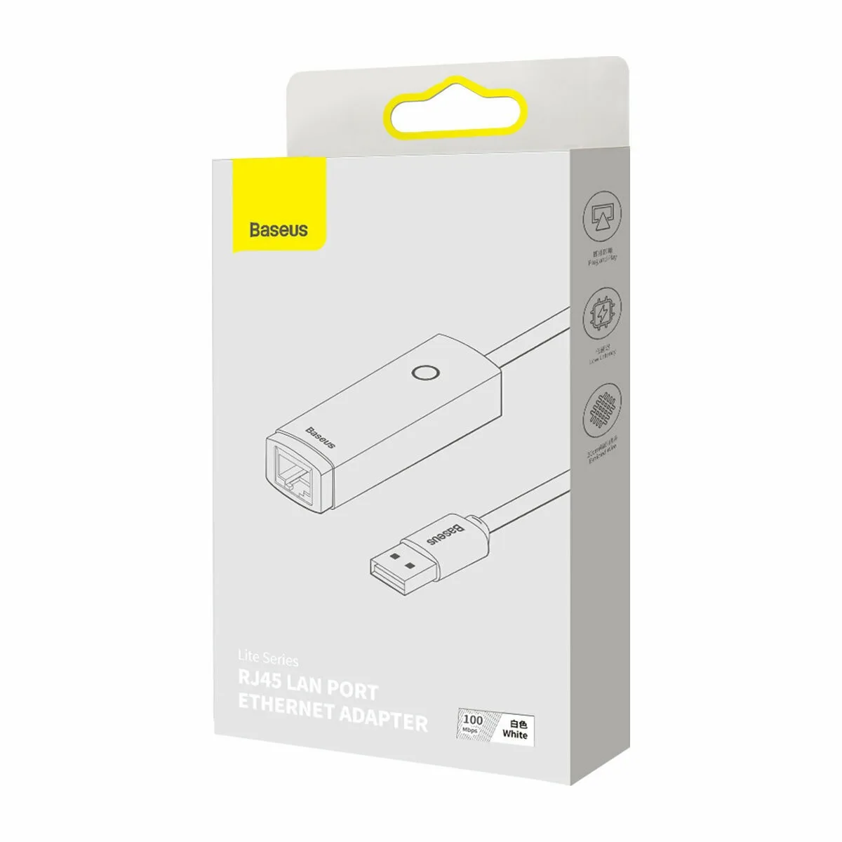 Baseus Lite Series USB-C Αντάπτορας Δικτύου για Ενσύρματη σύνδεση Gigabit Ethernet - Λευκό – εικόνα 2