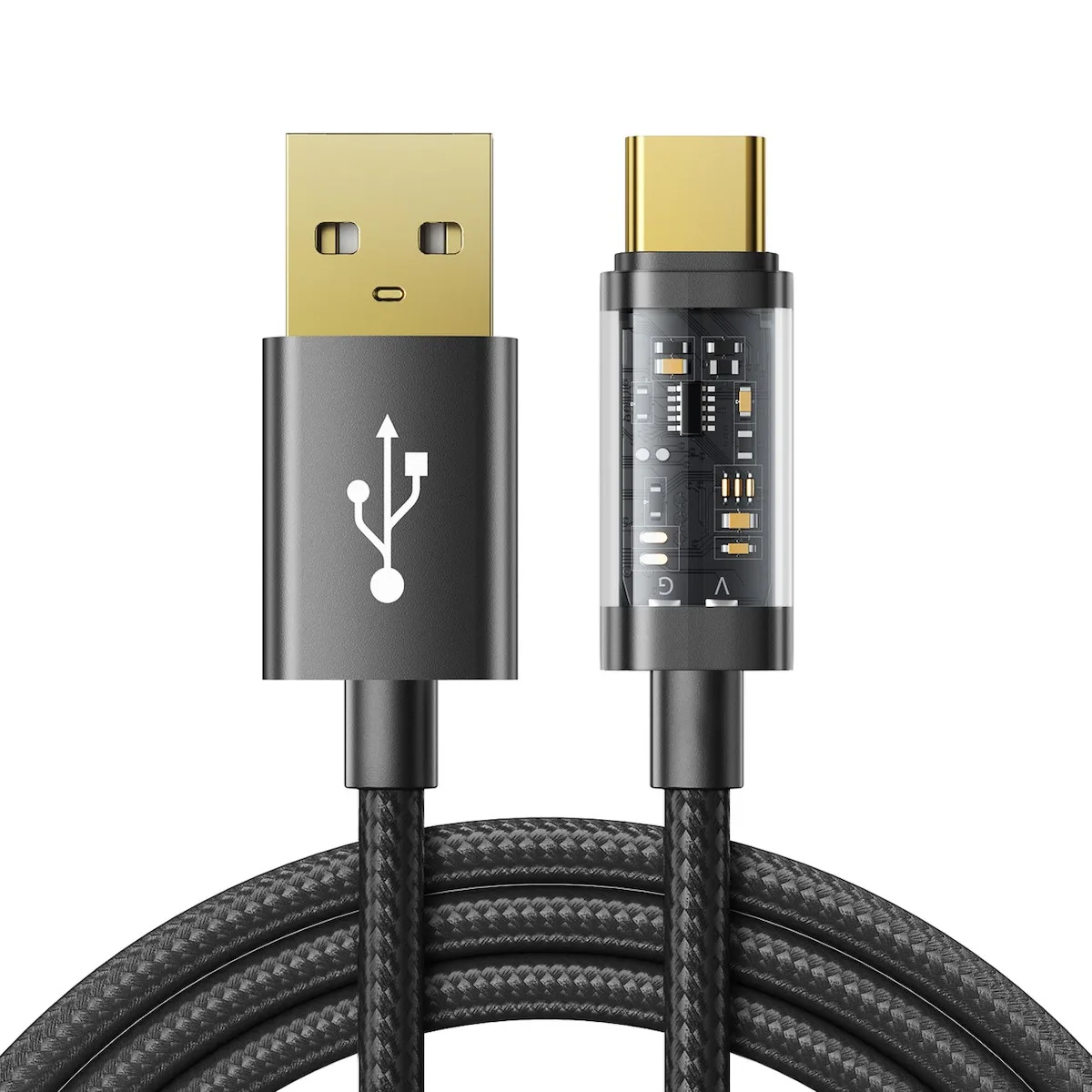Joyroom S-UC027A12 Braided USB 2.0 Cable USB-C male - USB-A male (1.2m) - Μαύρο