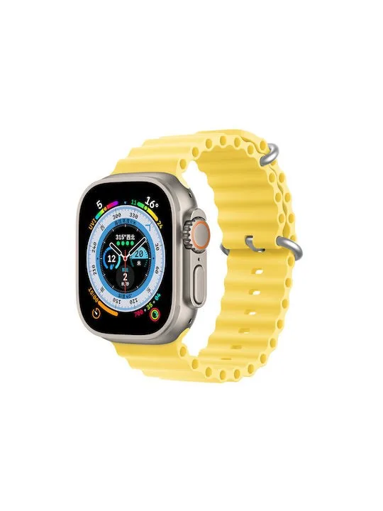 Dux Ducis OceanWave Version Λουράκι Σιλικόνης για Apple Watch 38/40/41mm - Κίτρινο