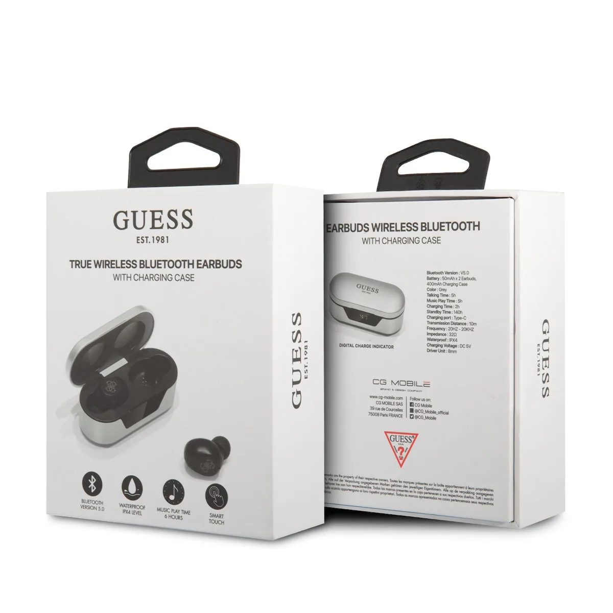 Guess Classic Logo In-Ear Bluetooth Ακουστικά με Θήκη Φόρτισης - Ασημί – εικόνα 4