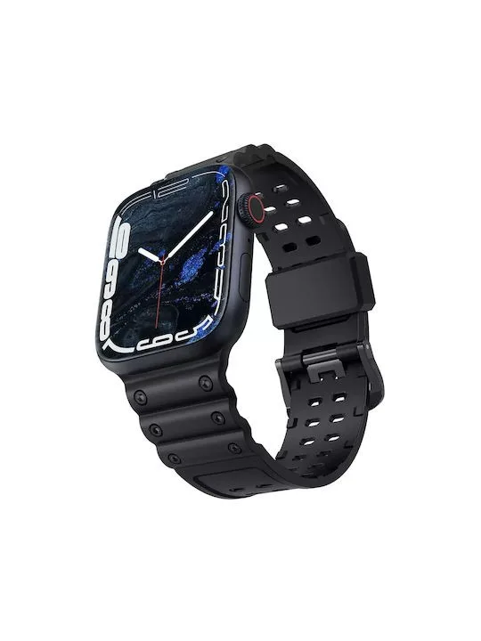 Triple Protection Λουράκι με Ανοξείδωτο Ατσάλι για Apple Watch 38/40/41mm - Μαύρο