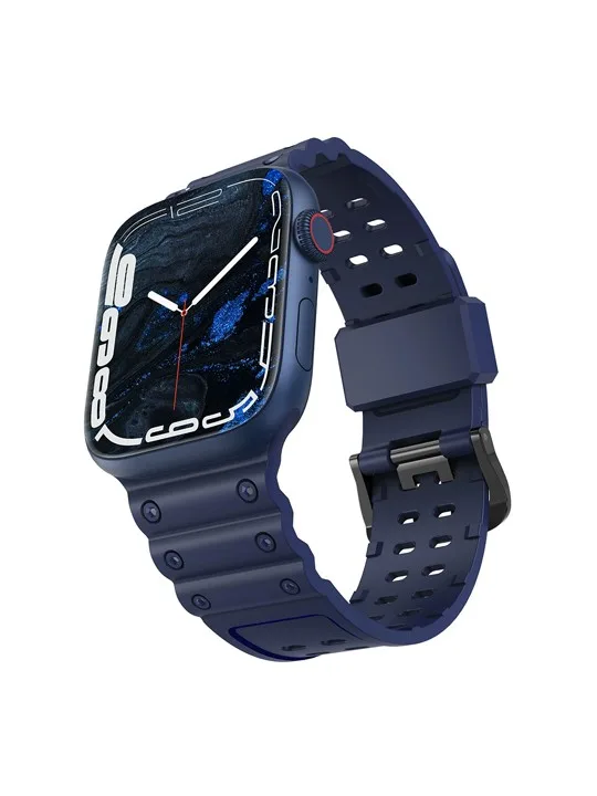 Triple Protection Λουράκι με Ανοξείδωτο Ατσάλι για Apple Watch 38/40/41mm - Navy Blue