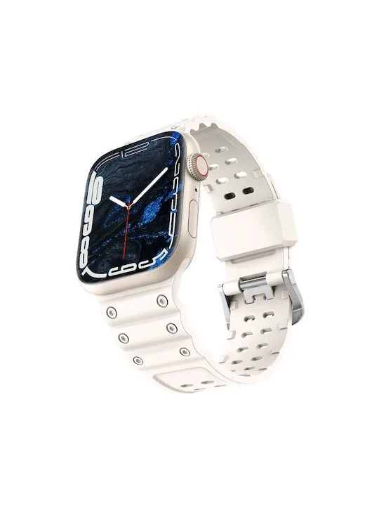 Triple Protection Λουράκι με Ανοξείδωτο Ατσάλι για Apple Watch 38/40/41mm - Μπεζ