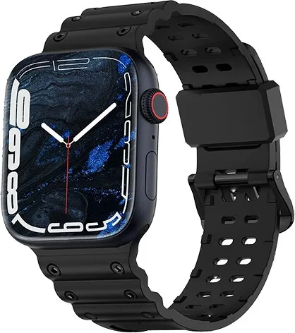 Triple Protection Λουράκι με Ανοξείδωτο Ατσάλι για Apple Watch 42/44/45mm - Μαύρο