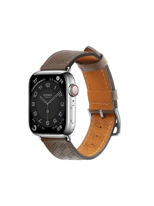 Δερμάτινο Λουράκι για Apple Watch 42/44/45mm - Καφέ