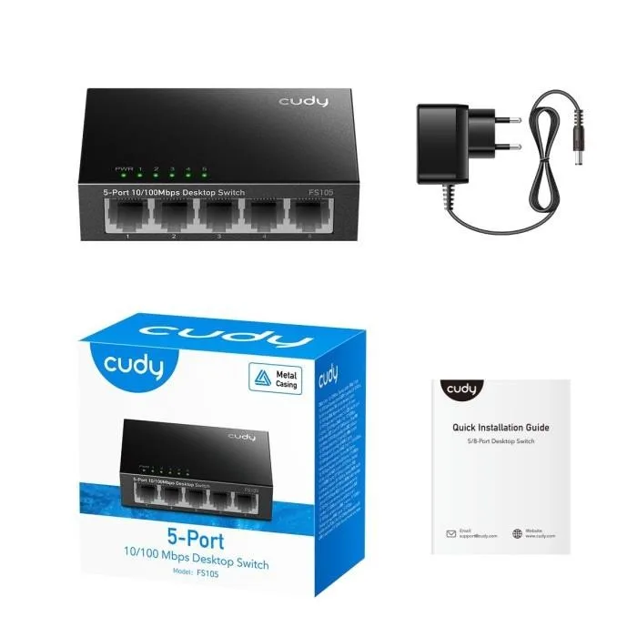 Fast Εthernet 5 port switch Metal Cudy FS105 – εικόνα 2