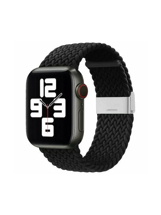 Hurtel Fabric Λουράκι Υφασμάτινο (Apple Watch Ultra /9/8/7/6/SE/5/4/3/2 - 49mm/45mm/44mm/42mm) - Μαύρο
