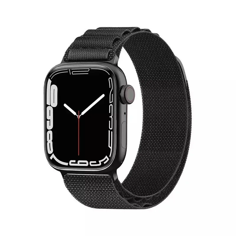 Alpine Steel Fabric Compatible Λουράκι για Apple Watch 42/44/45/49mm - Μαύρο