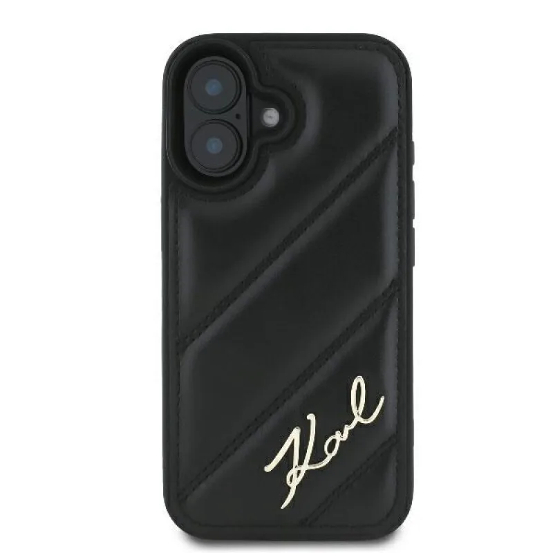 Karl Lagerfeld Θήκη για iPhone 16 Quilted Signature με Επένδυση Συνθετικού Δέρματος - Black – εικόνα 3