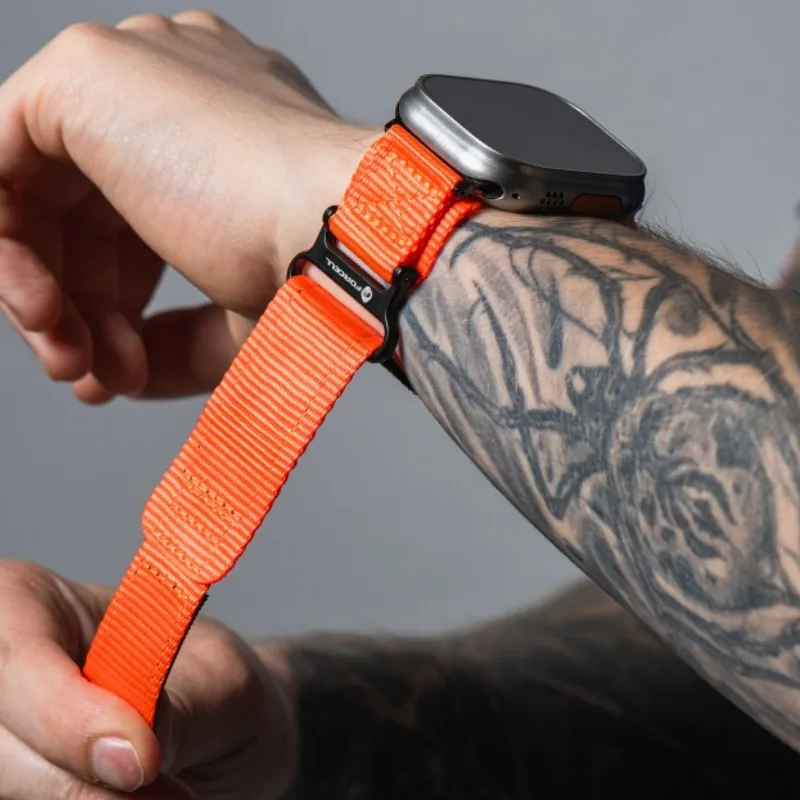 Forcell FA05 Λουράκι από Nylon (Apple Watch 42/44/45/49 mm) - Πορτοκαλί – εικόνα 2