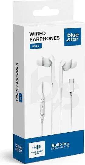 Blue Star M15C Ενσύρματα In-Ear Ακουστικά Type-C (DAC) με Μικρόφωνο 1.2m - Λευκό