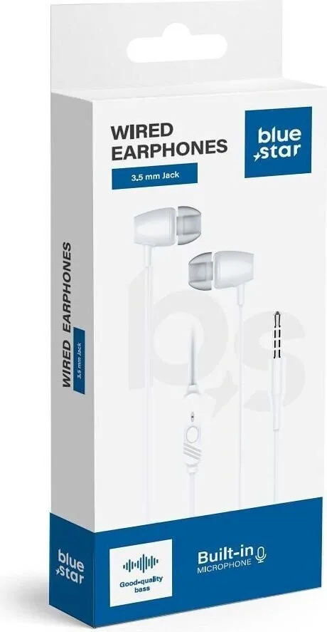 Blue Star PA-E67 Ενσύρματα In-Ear Ακουστικά με Καρφί 3.5mm και Μικρόφωνο 1.2m - Λευκό