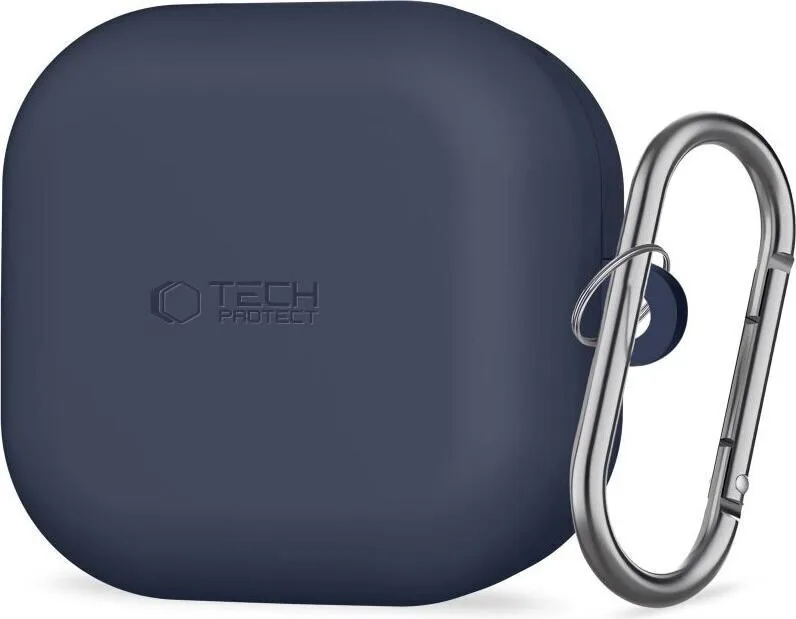 Tech-protect Θήκη Σιλικόνης με Γάντζο για Samsung Galaxy Buds 4/4 Pro - Navy Blue