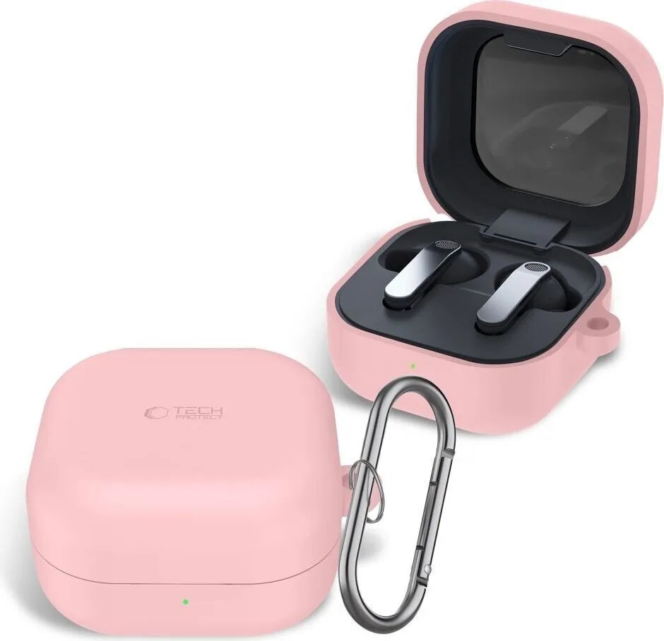 Tech-protect Θήκη Σιλικόνης με Γάντζο για Samsung Galaxy Buds 4/4 Pro - Dusty Pink – εικόνα 3