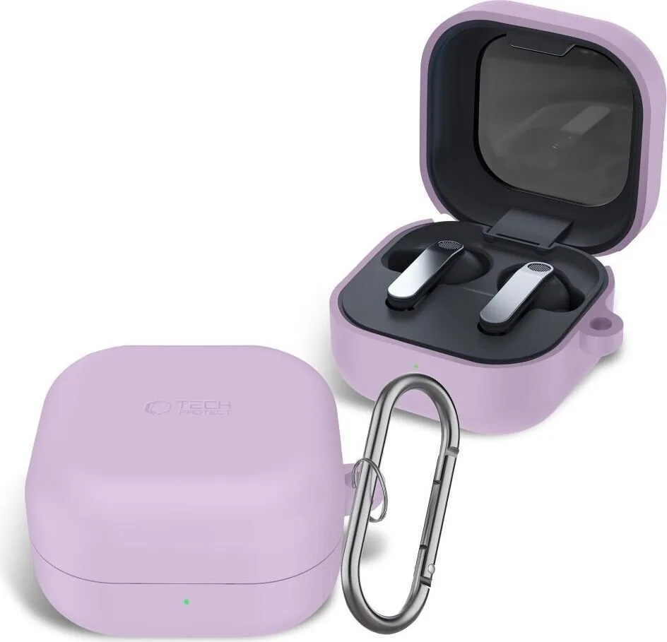 Tech-protect Θήκη Σιλικόνης με Γάντζο για Samsung Galaxy Buds 4/4 Pro - Purple – εικόνα 4