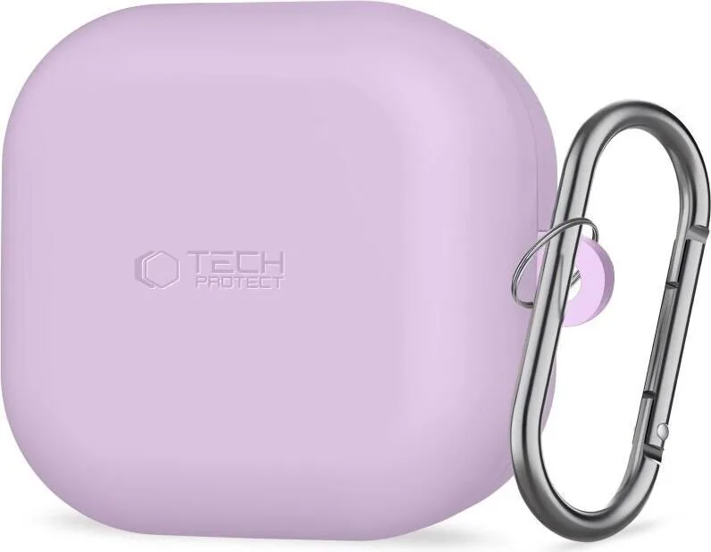 Tech-protect Θήκη Σιλικόνης με Γάντζο για Samsung Galaxy Buds 4/4 Pro - Purple