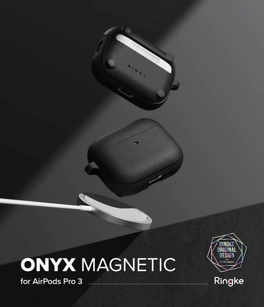 Ringke Onyx Magnetic Θήκη Σιλικόνης για Apple AirPods Pro 3 - Μαύρο – εικόνα 5
