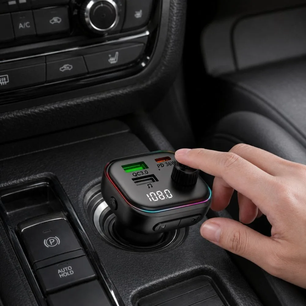 Tech-Protect Φορτιστής & FM Transmitter Αυτοκινήτου με Bluetooth - Μαύρο – εικόνα 2