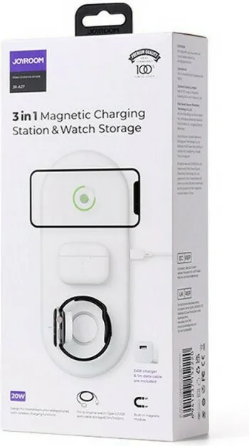 Joyroom Ασύρματος Φορτιστής (Qi Pad) 20W με Καλώδιο USB-C - Λευκό – εικόνα 3