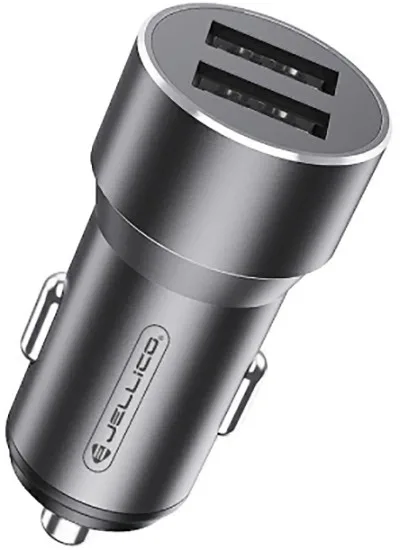 Jellico F2 Φορτιστής Αυτοκινήτου με 2xUSB - Μαύρο