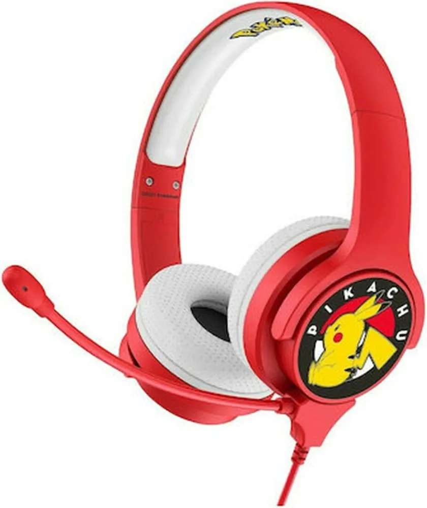 OTL Pokémon Pikachu Παιδικά Ενσύρματα On Ear Ακουστικά με Μικρόφωνο - Κόκκινο
