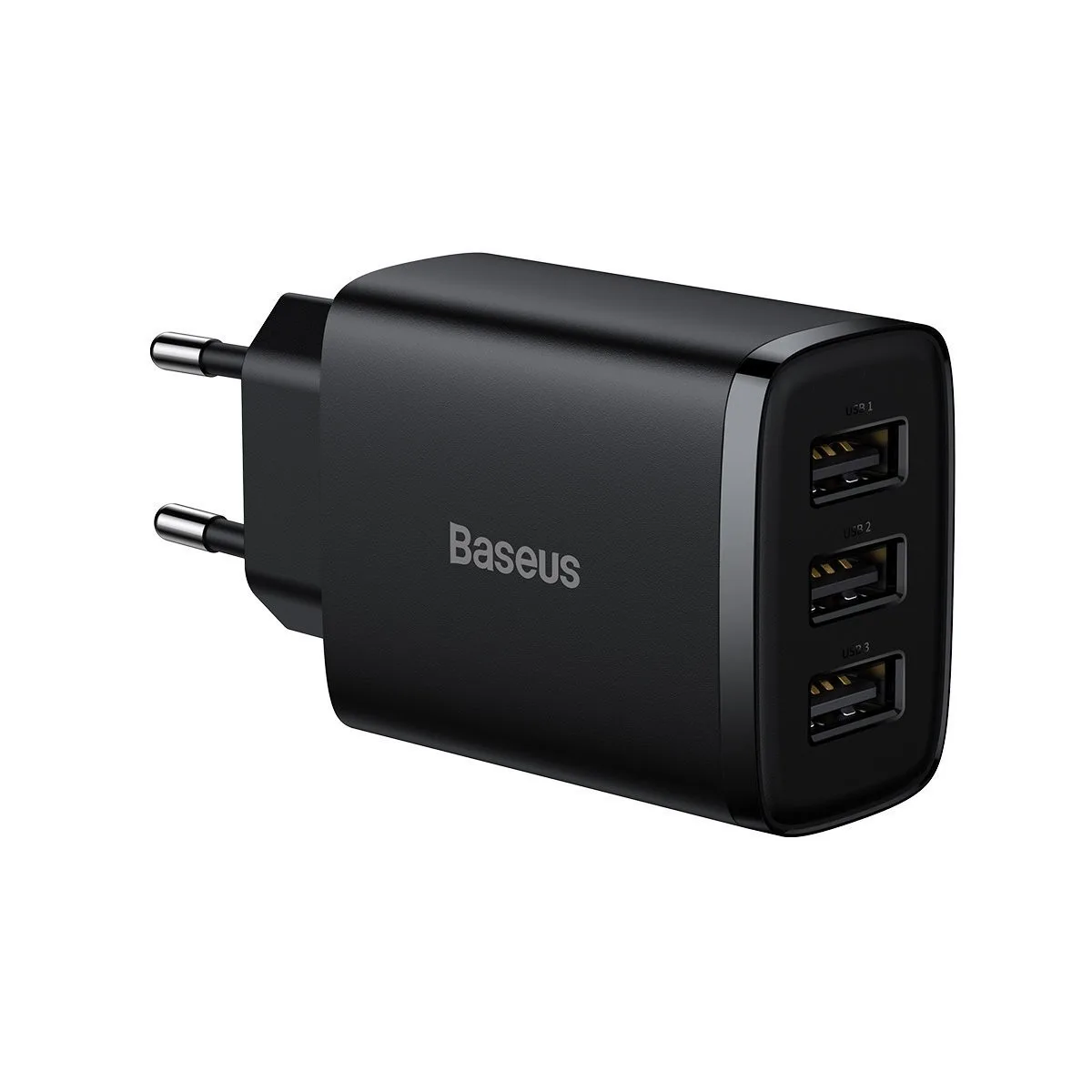 Φορτιστής Baseus 17W Quick Charge με 3xUSB-A - Μαύρο (Compact)