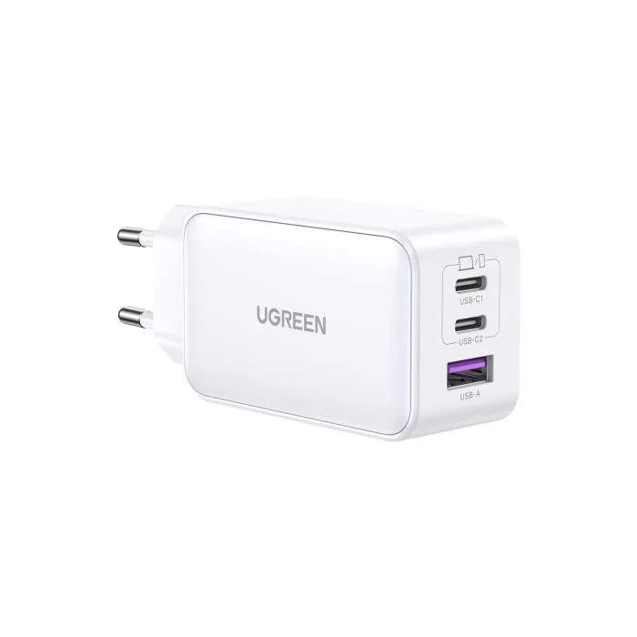 Ugreen Φορτιστής Τοίχου με USB-A & 2xUSB-C 65W - Λευκό