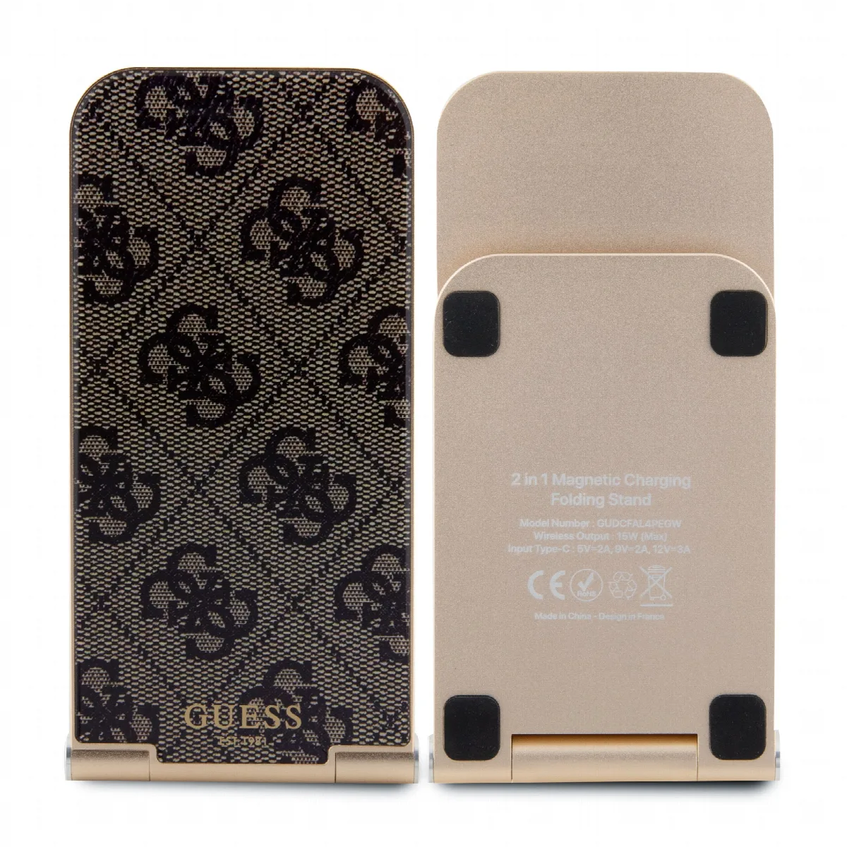 Guess “4G Logo Collection” Ασύρματος Φορτιστής (Qi Pad) 15W - Καφέ – εικόνα 3