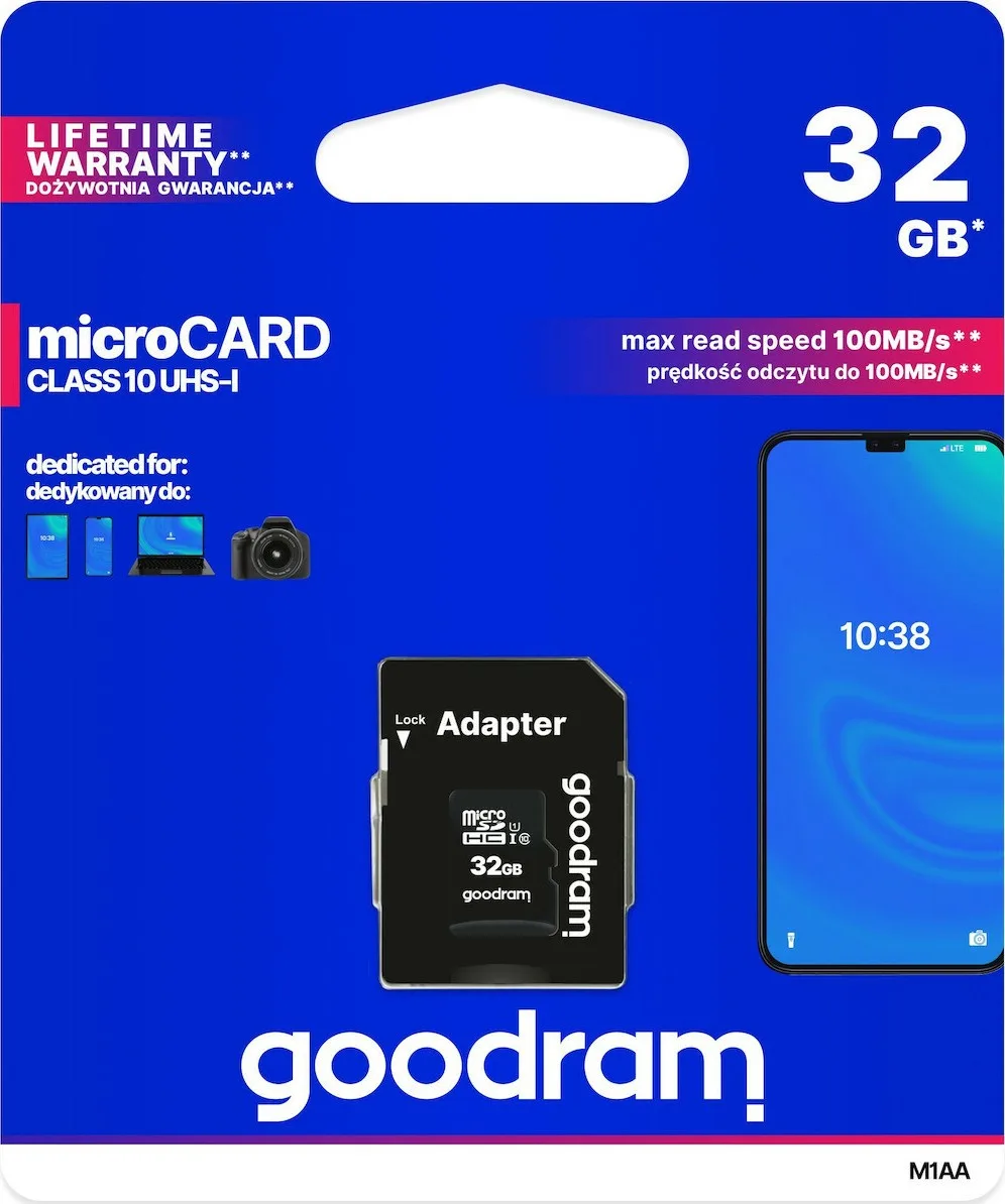 GoodRAM M1AA SDXC UHS-I U1 Κάρτα μνήμης 32GB με αντάπτορα – εικόνα 2