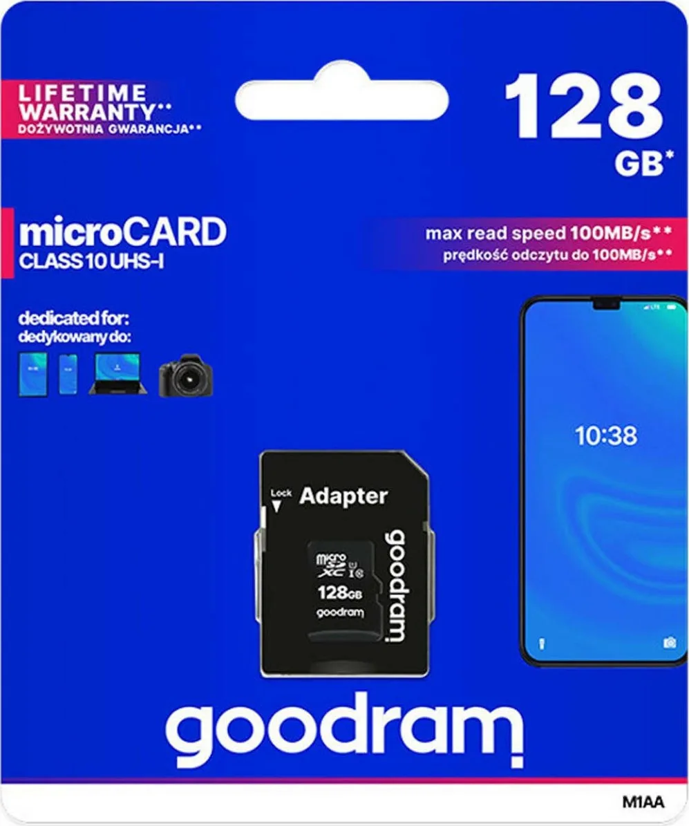 GoodRAM M1AA SDXC UHS-I U1 Κάρτα μνήμης 128GB με αντάπτορα – εικόνα 2