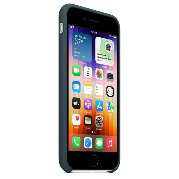 Apple Silicone Case Back Cover για iPhone SE - Abyss Blue – εικόνα 3