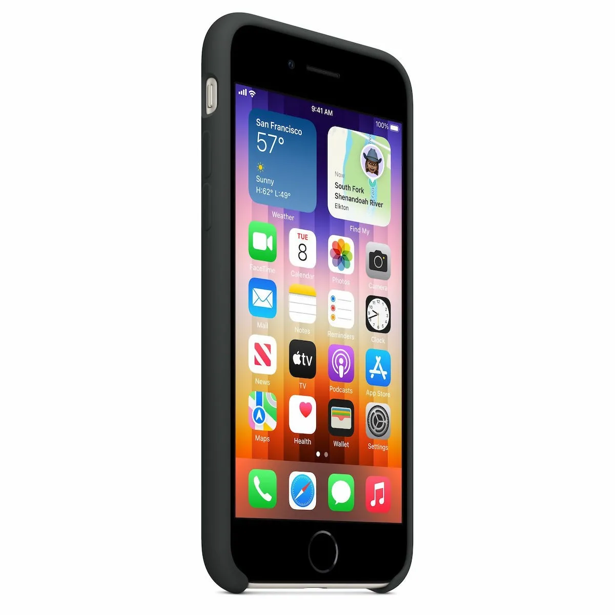 Apple Silicone Case Back Cover για iPhone SE - Midnight – εικόνα 4