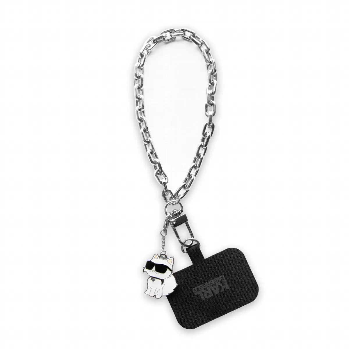 Karl Lagerfeld Choupette Wrist Chain Universal αλυσίδα κινητού συμβατή με κάθε τύπο θήκης Ασημί – KLUCHCSKPK