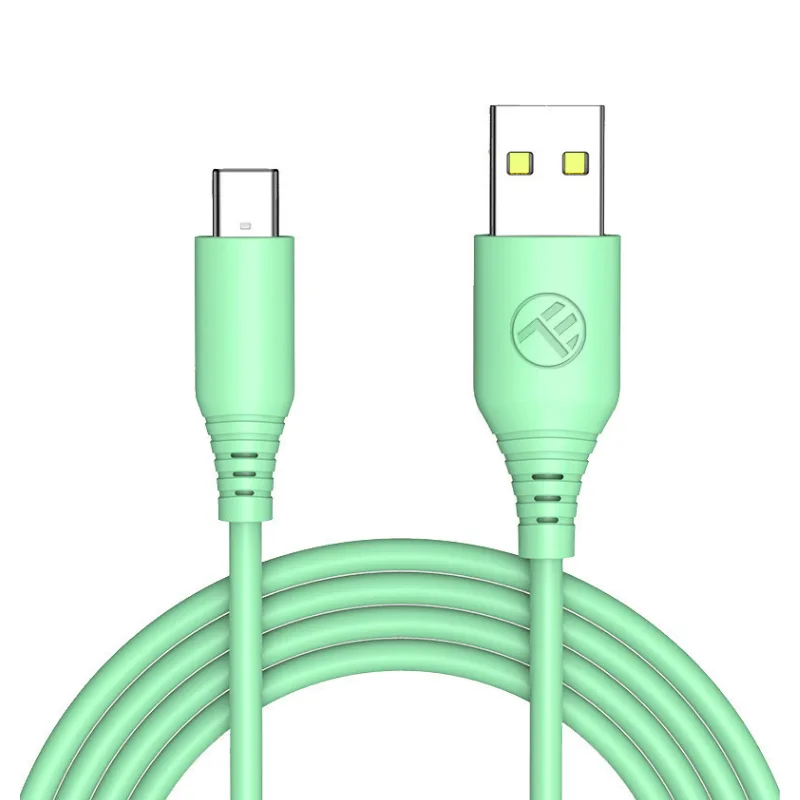 Tellur Σιλικονούχο Καλώδιο USB‑A σε USB‑C, 3 A, 1 m – Πράσινο