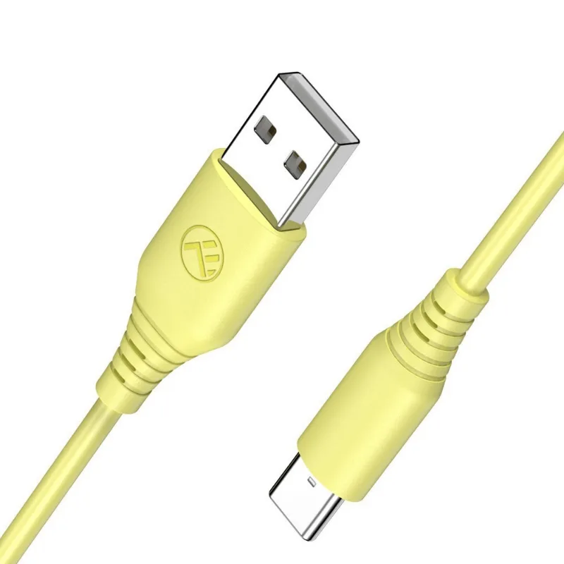 Tellur Σιλικονούχο Καλώδιο USB‑A σε USB‑C, 3 A, 1 m – Κίτρινο – εικόνα 2
