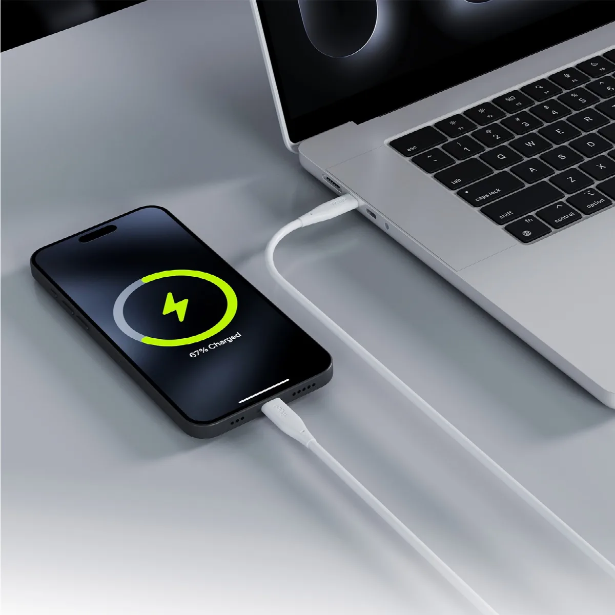 Καλώδιο Allity AUC-02 USB-c - USB-c 1,0 m 60W λευκό – εικόνα 3