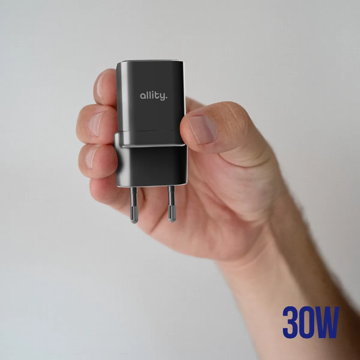 Φορτιστής τοίχου Allity GaN PD QC ATC-01-30WAC 1x USB-c 1x USB-a 30W μαύρος – εικόνα 2