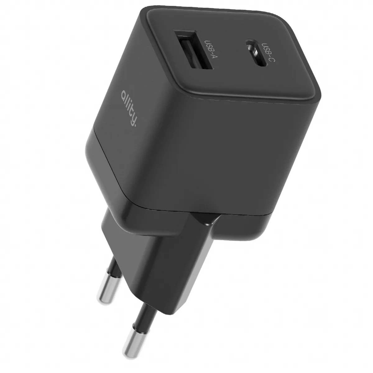 Φορτιστής τοίχου Allity GaN PD QC ATC-01-20WAC 1x USB-c 1x USB-a 20W μαύρος – εικόνα 4