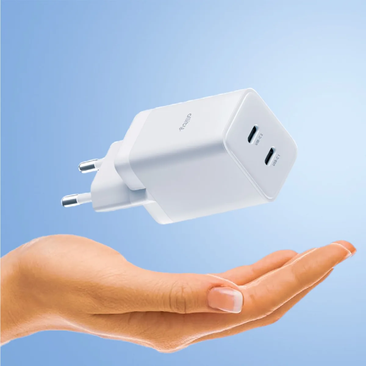 Φορτιστής τοίχου Allity GaN PD QC ATC-01-45WCC 2x USB-c 45W λευκός – εικόνα 3