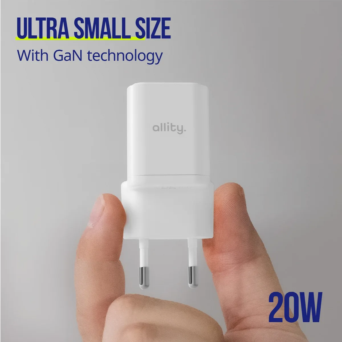 Φορτιστής τοίχου Allity GaN PD QC ATC-01-20WC 1x USB-c 20W λευκός – εικόνα 2