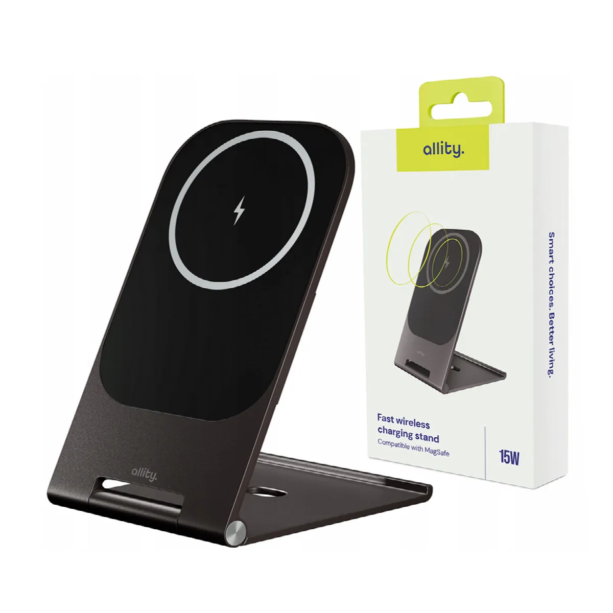 Ασύρματος φορτιστής Allity AWC-200-15WMS 15W γραφίτης