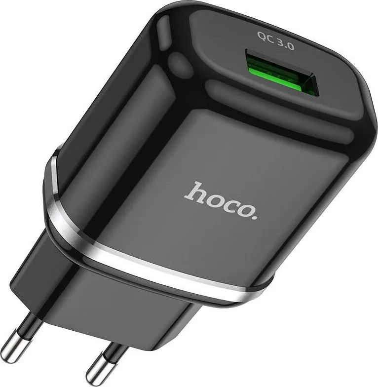 Φορτιστής τοίχου HOCO (N3 Vigour) Χωρίς Καλώδιο με Θύρα USB-A 18W Quick Charge 3.0 - Μαύρο