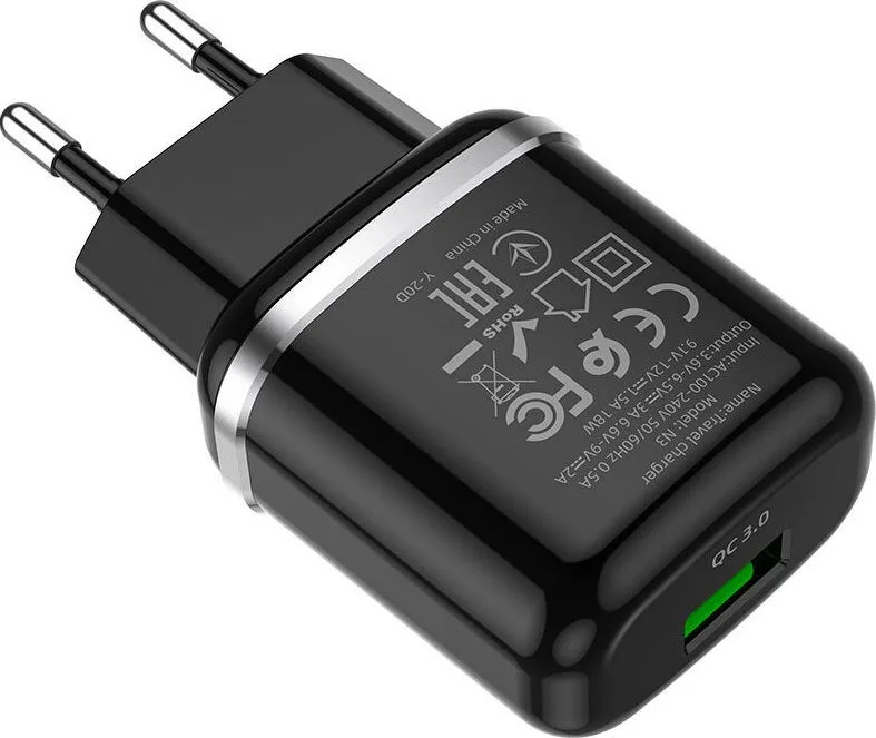 Φορτιστής τοίχου HOCO (N3 Vigour) Χωρίς Καλώδιο με Θύρα USB-A 18W Quick Charge 3.0 - Μαύρο – εικόνα 4